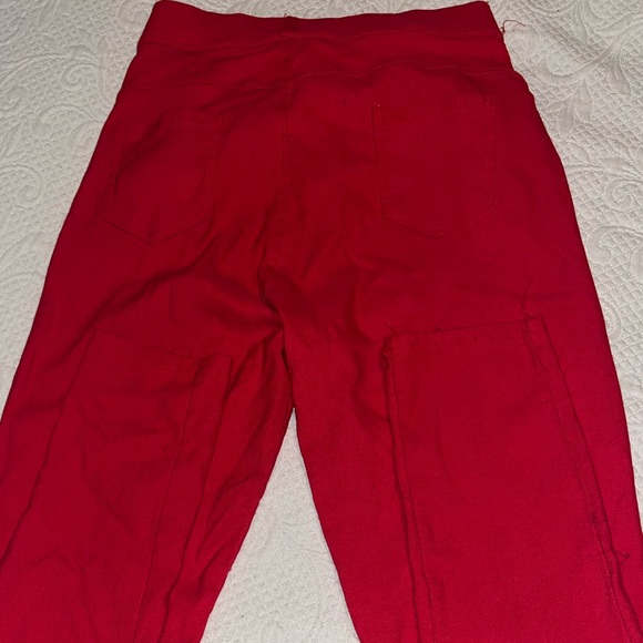 Red Pants with knee Slit - Picture 4 of 5